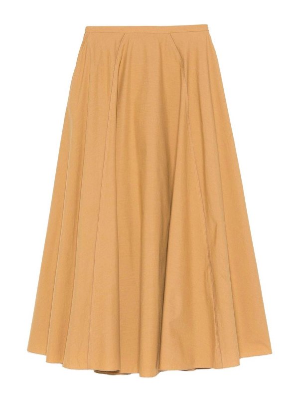 FORTE FORTE: ニーレングススカート＆ミディ丈 - 膝丈/ミディスカート - ベージュ