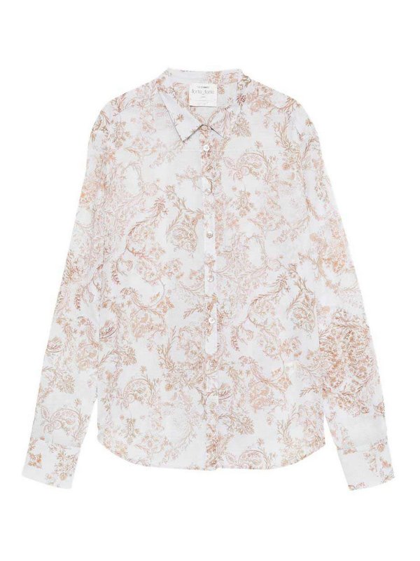 FORTE FORTE: shirts - Patterned Cotton Shirt