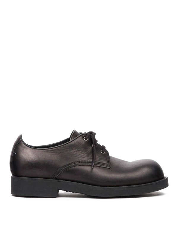 MM6 MAISON MARGIELA: レースアップシューズ - 編み上げ靴 - 黒