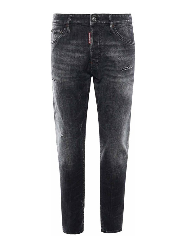 DSQUARED2: Jeans Rectos - Vaqueros Rectos - Negro