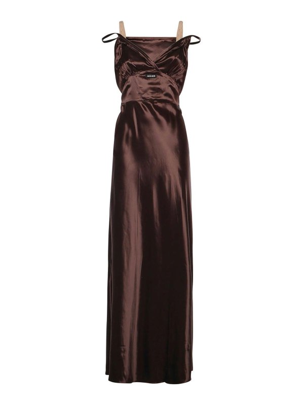 MIU MIU: maxi dresses - Long Satin Dress