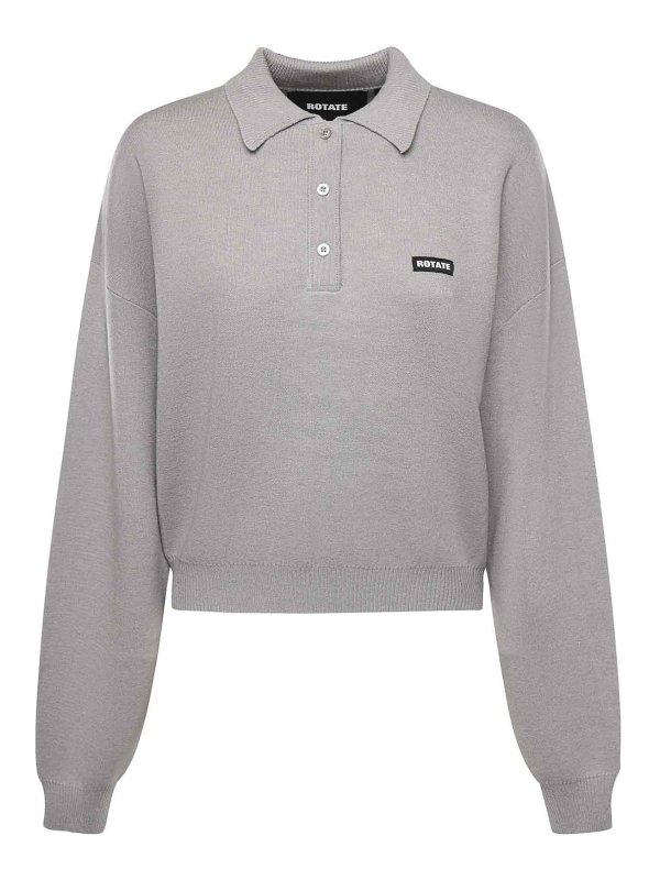 ROTATE Birger Christensen: ポロシャツ - ポロシャツ - ライトグレー