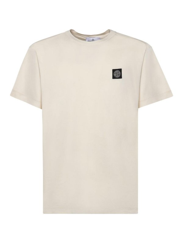 STONE ISLAND: t-shirts - Cotton Jersey T-Shirt With Compass Patch