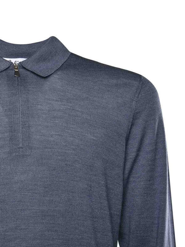 GIULIANO GALIANO: polo shirts online - Wool Sweater With Polo Collar