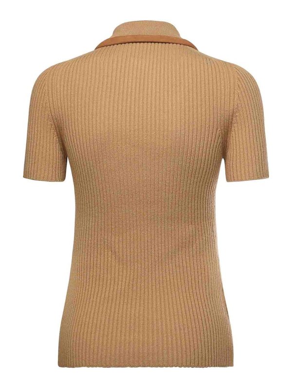 The Best Shops MIU MIU: polo shirts - Ribbed Cashmere Polo Shirt