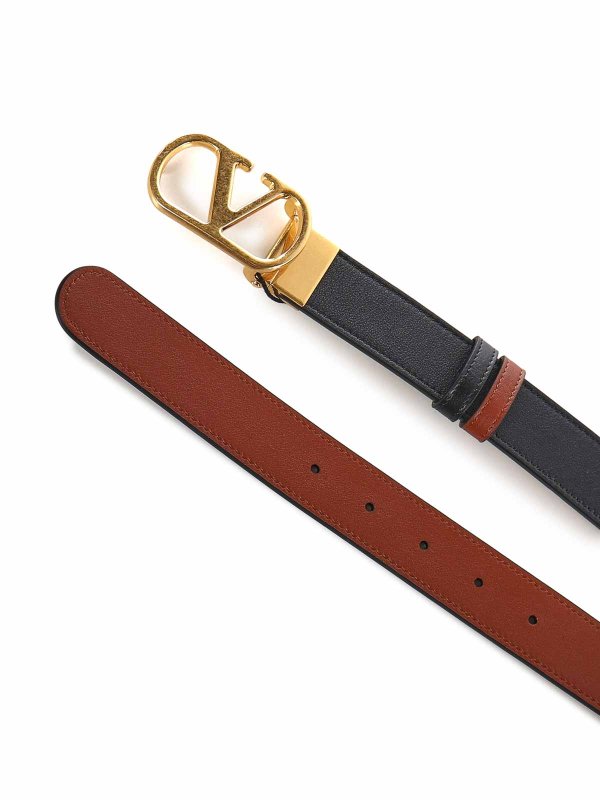 The Best Shops VALENTINO GARAVANI: cinture - Cintura in pelle reversibile con firma Vlogo