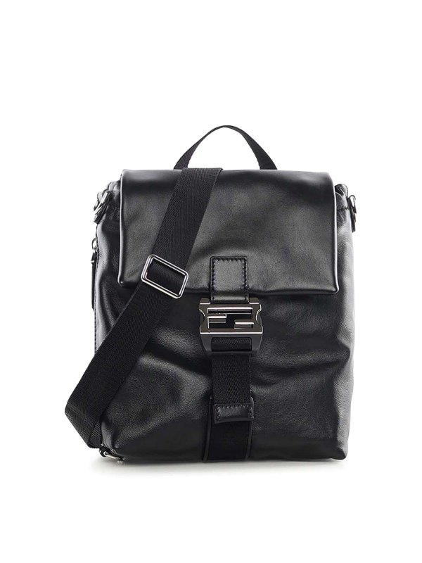 FENDI: cross body bags - Flux Crossbody Leather Bag