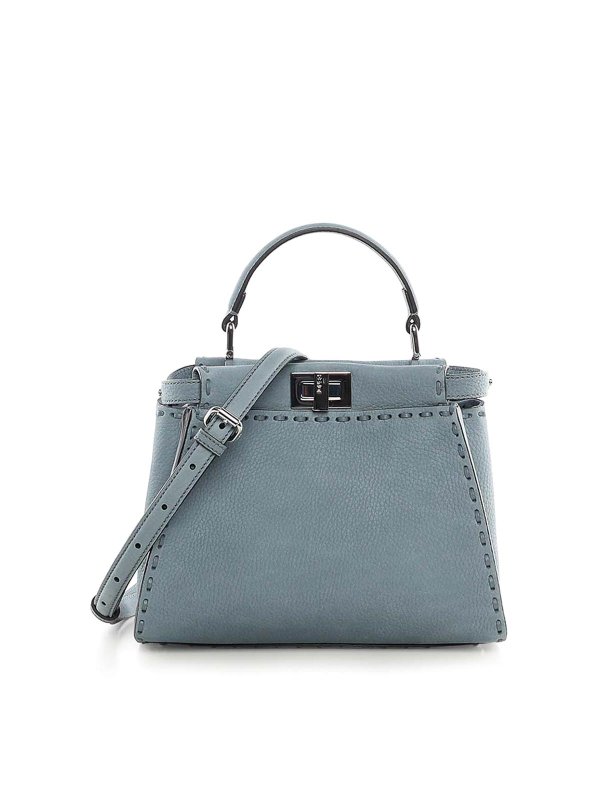 FENDI: totes bags - Peekaboo Mini Nubuck Bag