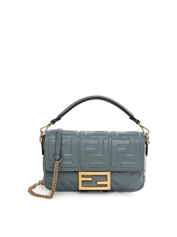 FENDI: totes bags - Mini Baguette Leather Bag