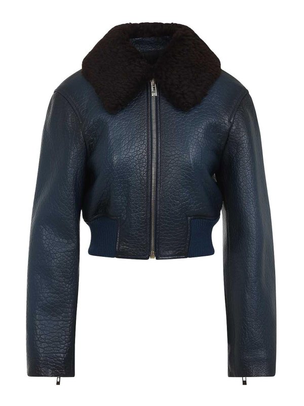 Alaïa: leather jacket - Aviator Jacket