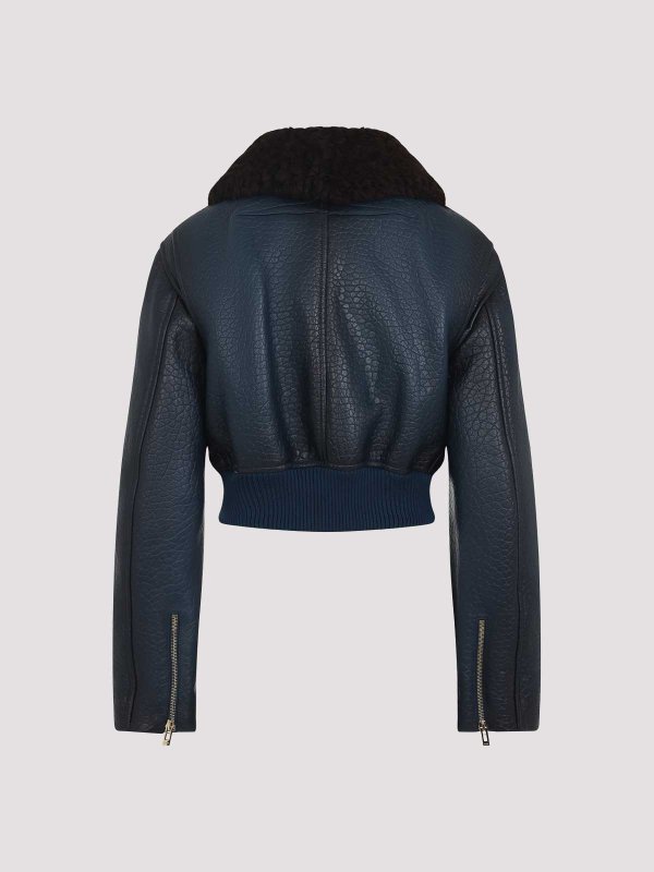 Alaïa: leather jacket online - Aviator Jacket