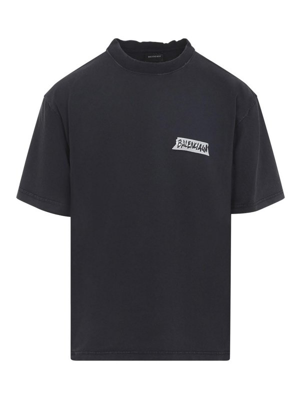 BALENCIAGA: Camisetas - Camiseta - Negro