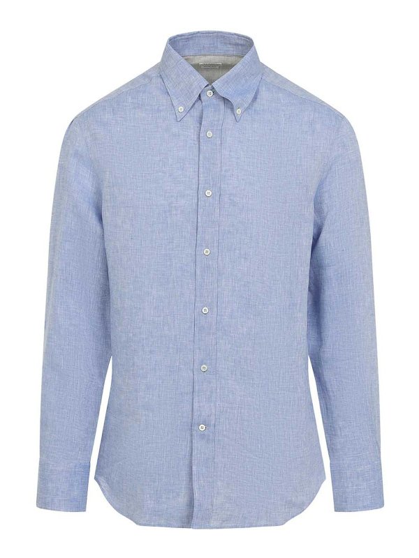 BRUNELLO CUCINELLI: シャツ - シャツ - ライトブルー