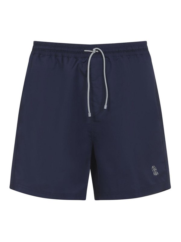 BRUNELLO CUCINELLI: 水着 - スイムショーツ/スイムトランクス - ダークブルー