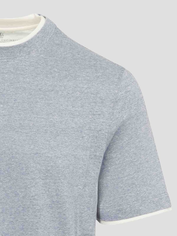 The Best Shops BRUNELLO CUCINELLI: T-shirts - T-Shirt - Hellblau