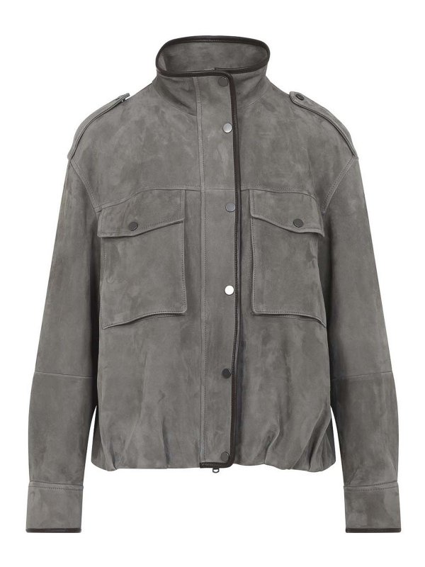 BRUNELLO CUCINELLI: leather jacket - Suede Jacket