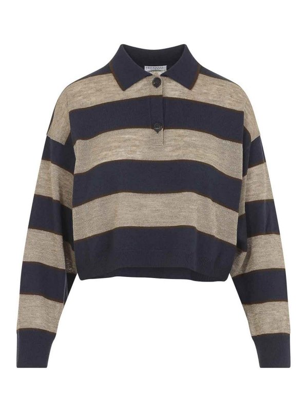 BRUNELLO CUCINELLI: ポロシャツ - ポロシャツ - ブルー