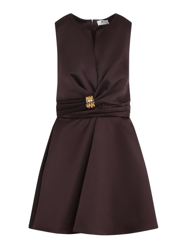 ELISABETTA FRANCHI: ショートドレス - ショートドレス - ブラウン