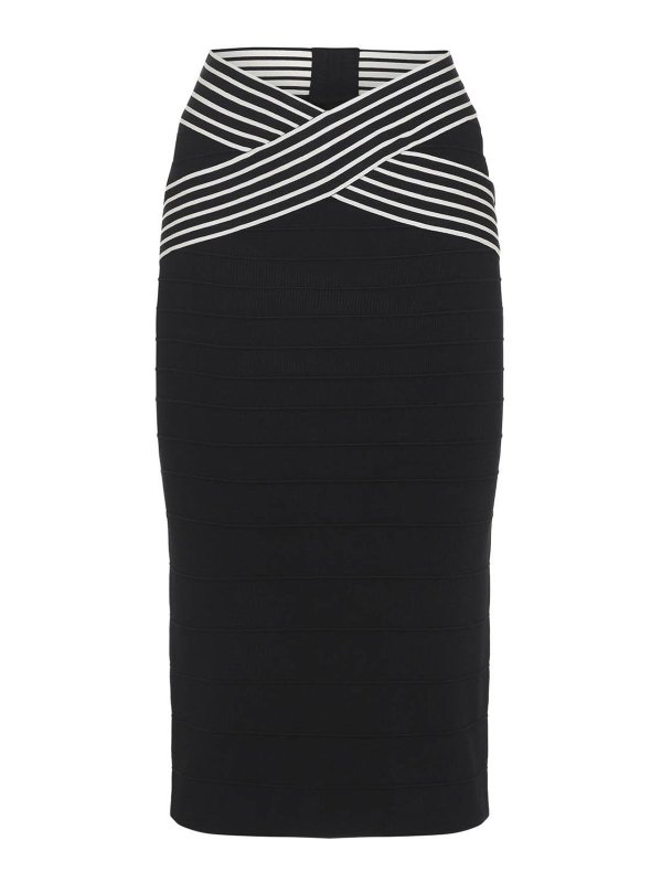 ELISABETTA FRANCHI: ニーレングススカート＆ミディ丈 - 膝丈/ミディスカート - 黒