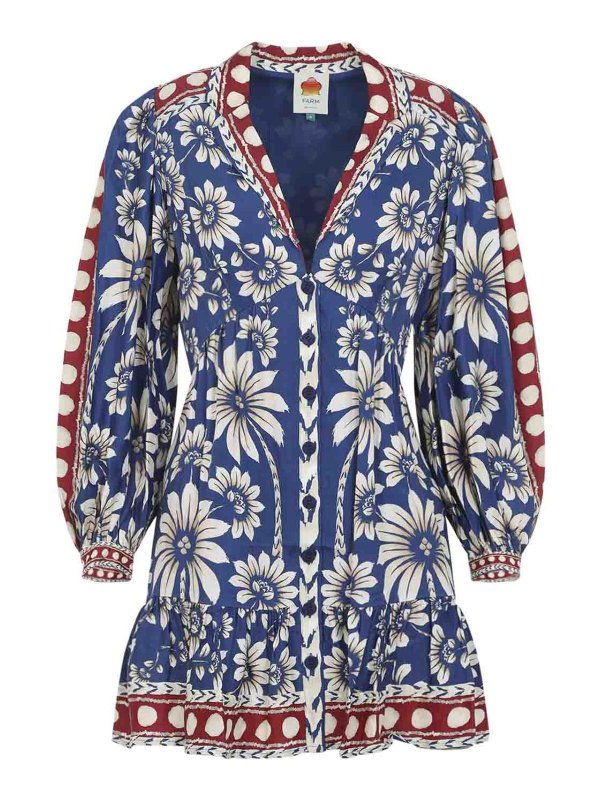 FARM RIO: ショートドレス - ショートドレス - ブルー