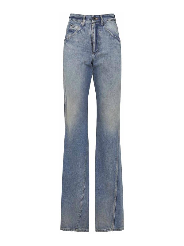 Maison Margiela: ベルボトムジーンズ - フレアジーンズ - ブルー