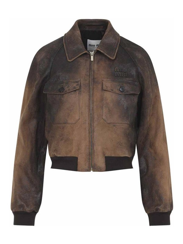 MIU MIU: leather jacket - Lamb Leather Jacket