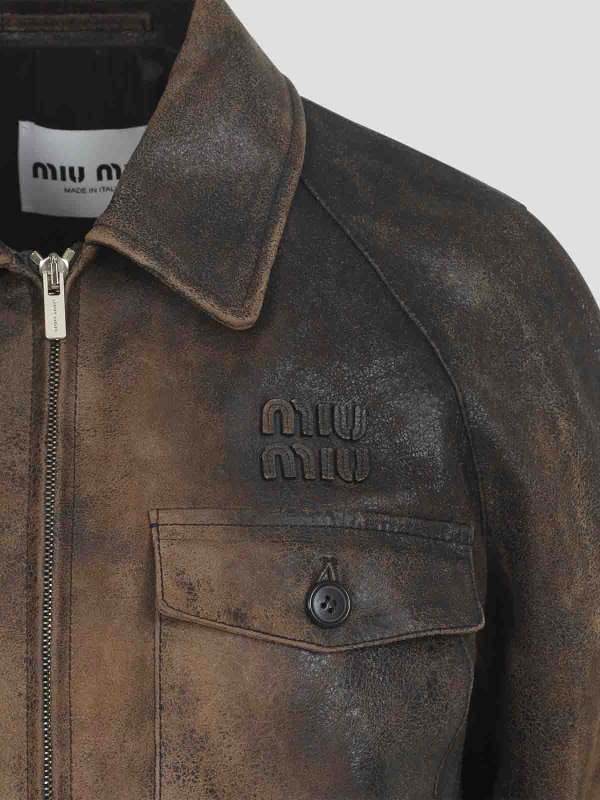 Lamb Leather Jacket shop online: MIU MIU