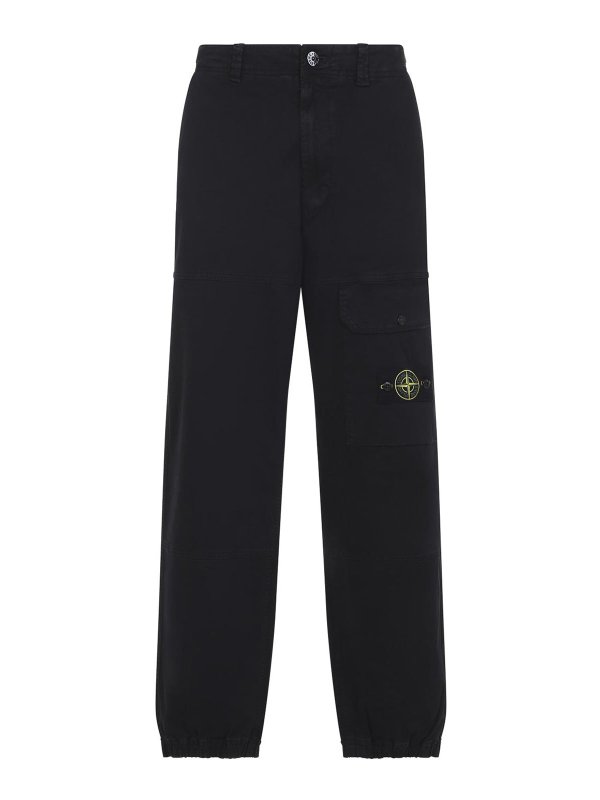STONE ISLAND: カジュアルトラウザー - カジュアルパンツ - 黒