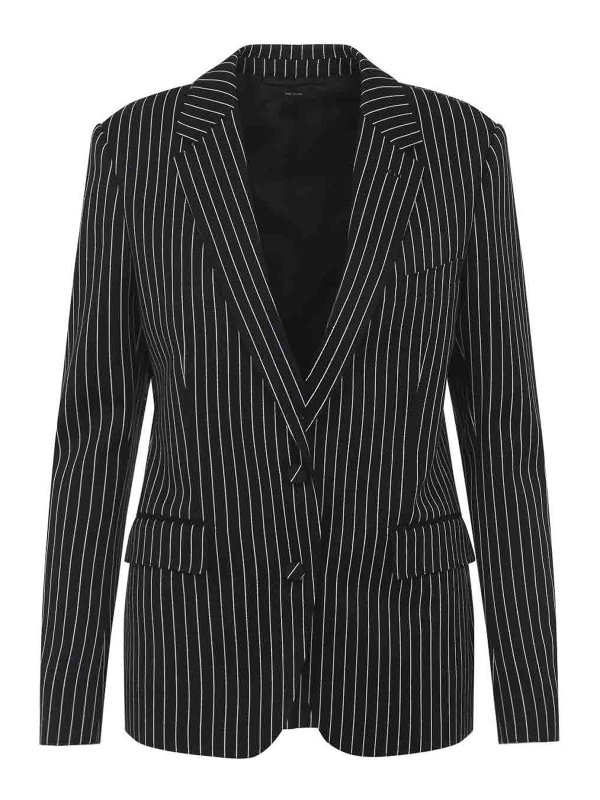 TOM FORD: casual jackets - Striped Wool Barathea Jacket