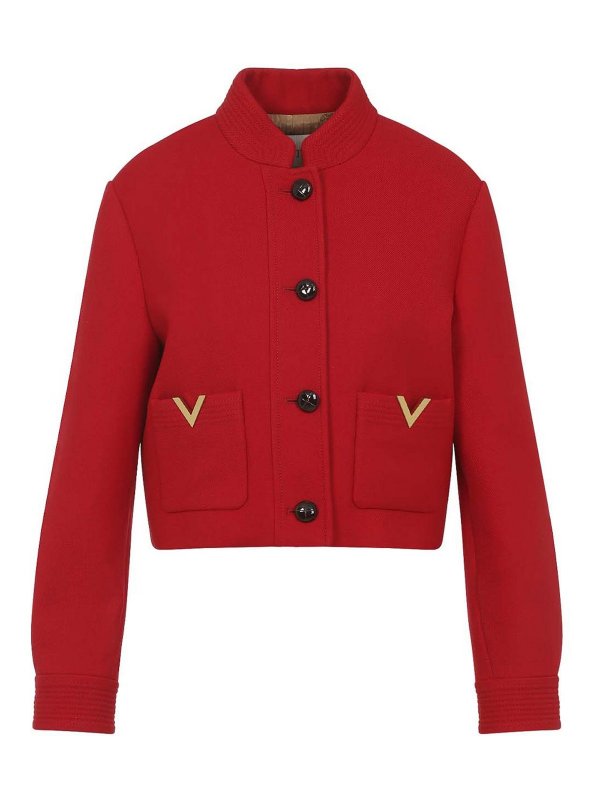 VALENTINO: short coats - Caban Drill Jacket