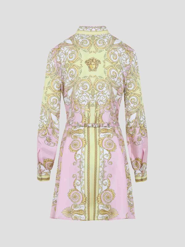 VERSACE: abiti corti online - Miniabito in seta