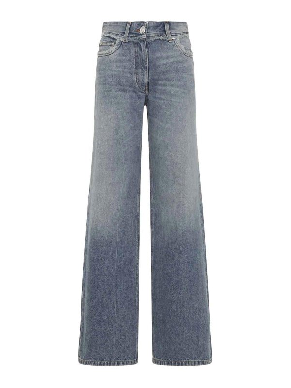 VERSACE: straight leg jeans - Raw Cut Jeans