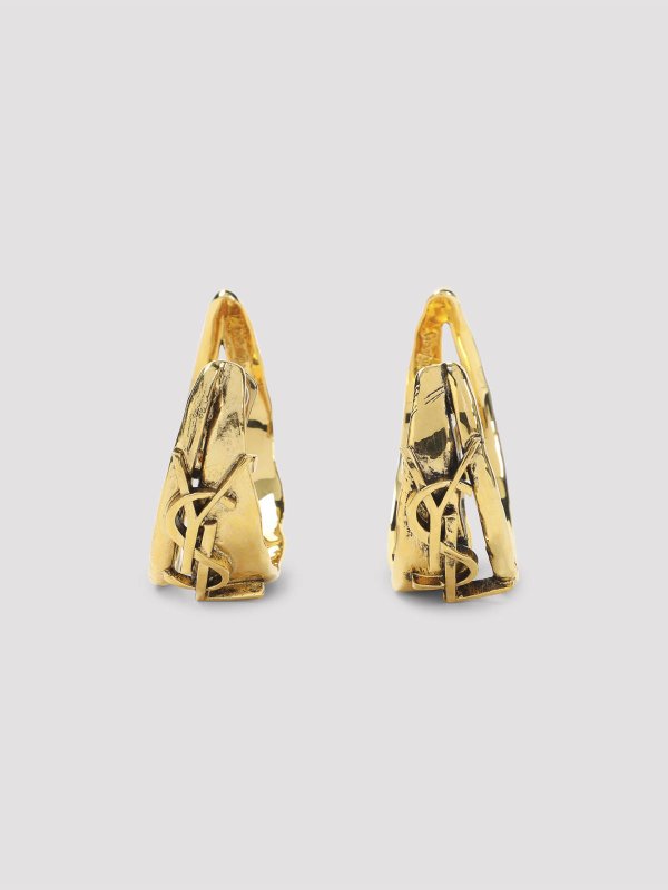 SAINT LAURENT: Earrings online - Creole Charm Cassandre Earrings