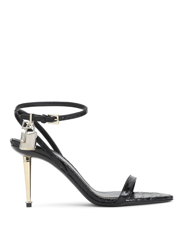 TOM FORD: sandals - Semi Shiny Printed Python Sandals