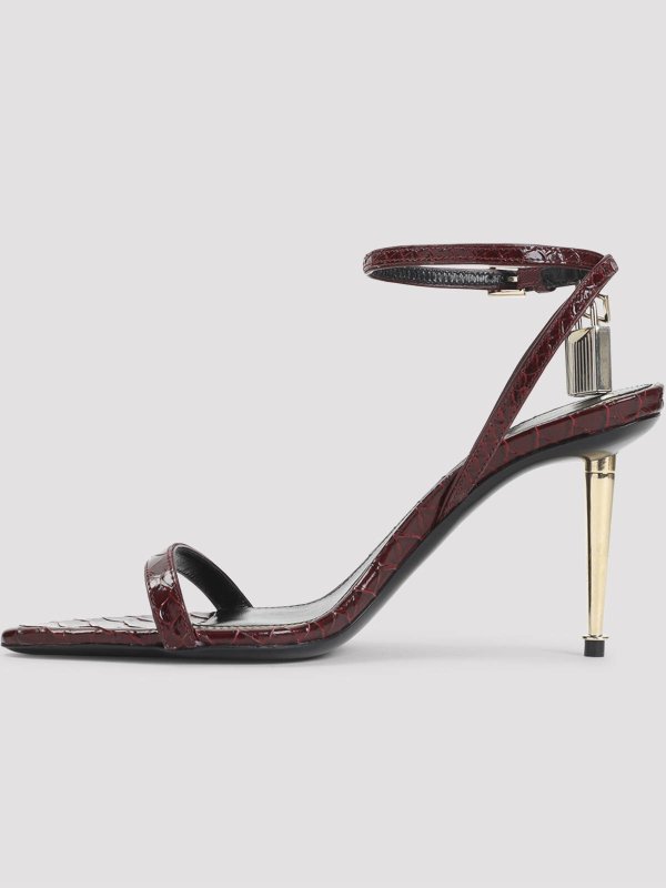 TOM FORD: sandals online - Semi Shiny Printed Python Sandals