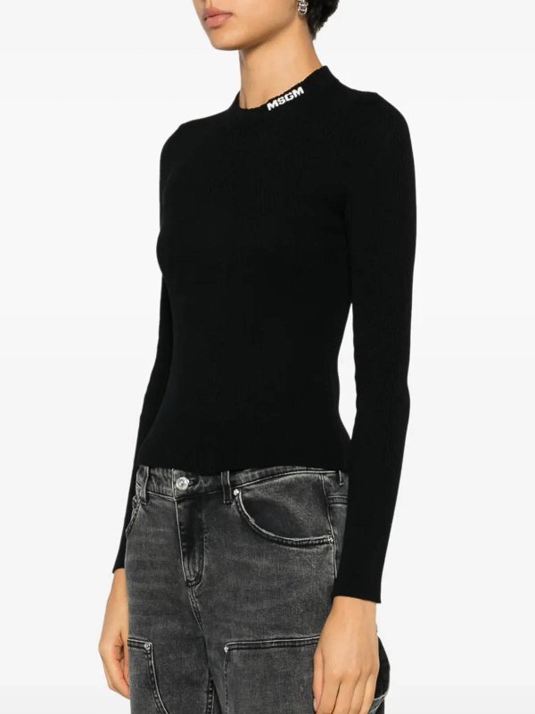 The Best Shops m.s.g.m.: Suéteres con cuello pico - Suéter Cuello Redondo - Negro