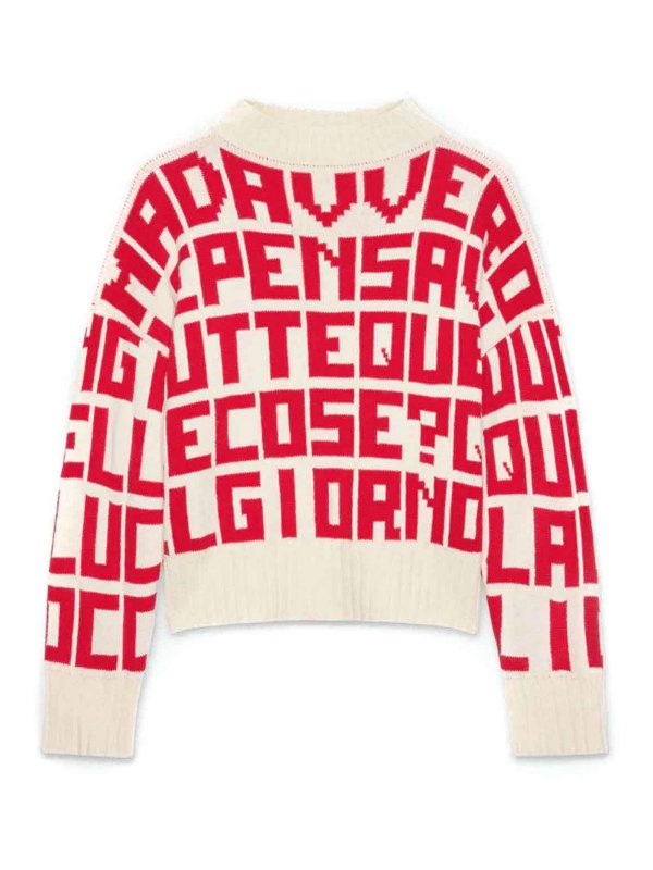 m.s.g.m.: Suéteres con cuello pico - Suéter Cuello Redondo - Rojo