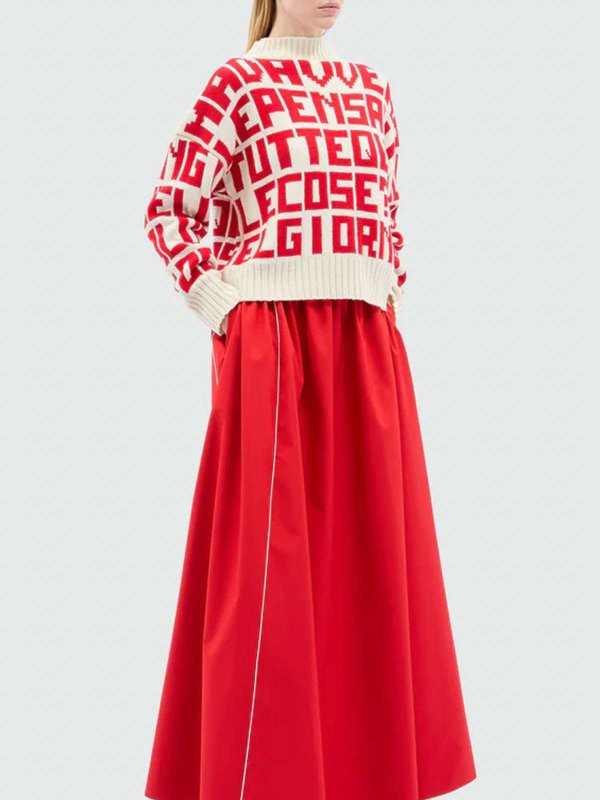 m.s.g.m.: Suéteres con cuello pico online - Suéter Cuello Redondo - Rojo