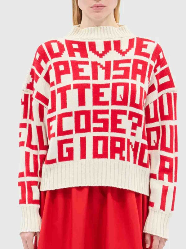 The Best Shops m.s.g.m.: Suéteres con cuello pico - Suéter Cuello Redondo - Rojo