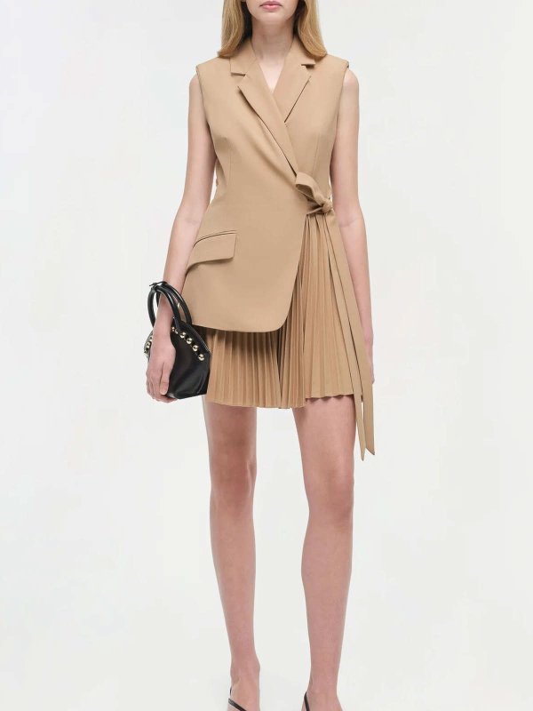 ショートドレス - ブラウン shop online: JONATHAN SIMKHAI