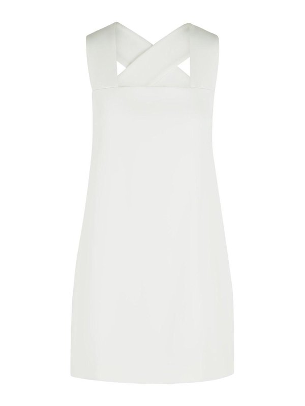 KHAITE: knee length dresses - Mella Dress In White Acetate And Viscose