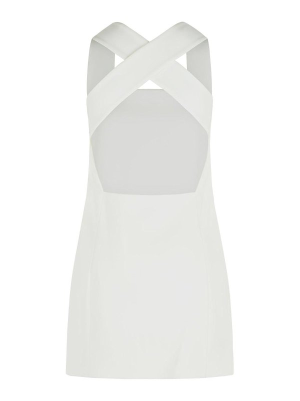 KHAITE: knee length dresses online - Mella Dress In White Acetate And Viscose