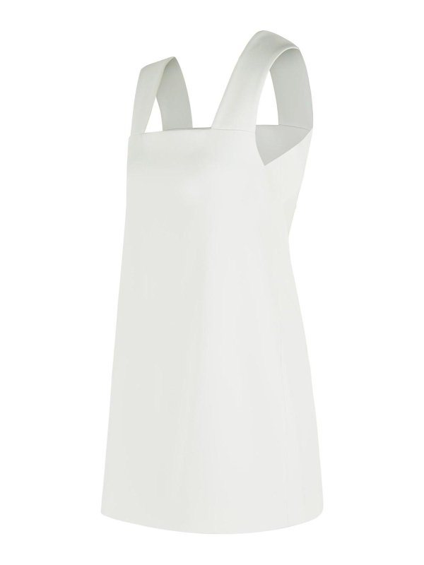 The Best Shops KHAITE: knee length dresses - Mella Dress In White Acetate And Viscose