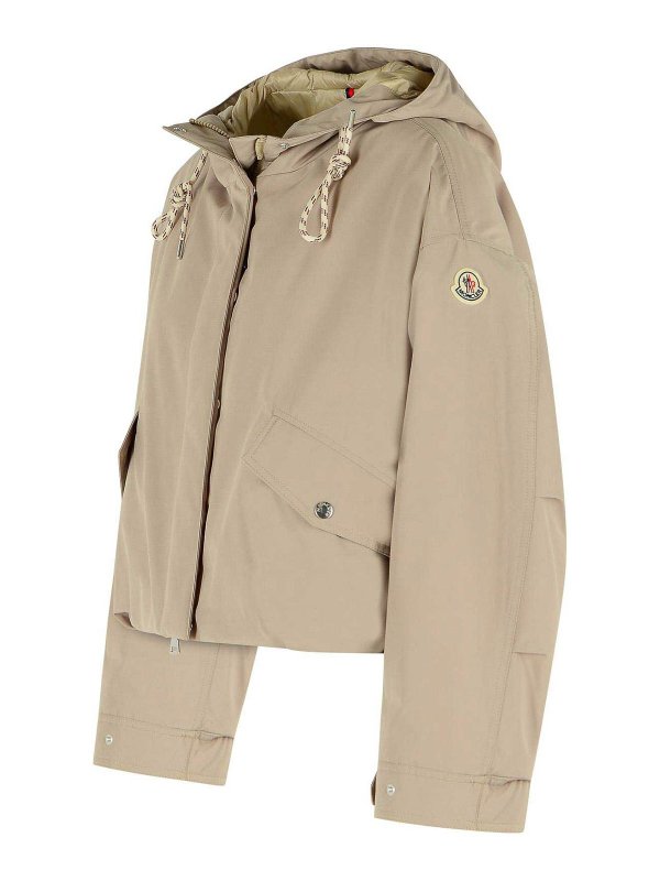 The Best Shops MONCLER: casual jackets - Eucalyptus Beige Polyester Blend Jacket