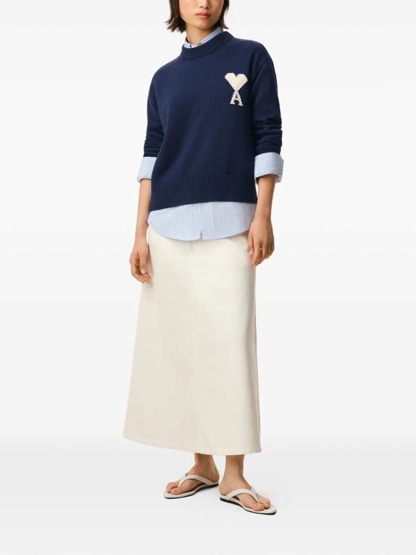 AMI PARIS: Strickpullover mit Rundhalsausschnitt online - Rundhalspullover - Blau