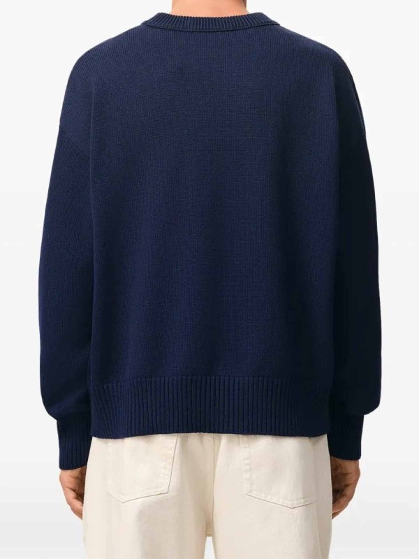 Rundhalspullover - Blau shop online: AMI PARIS