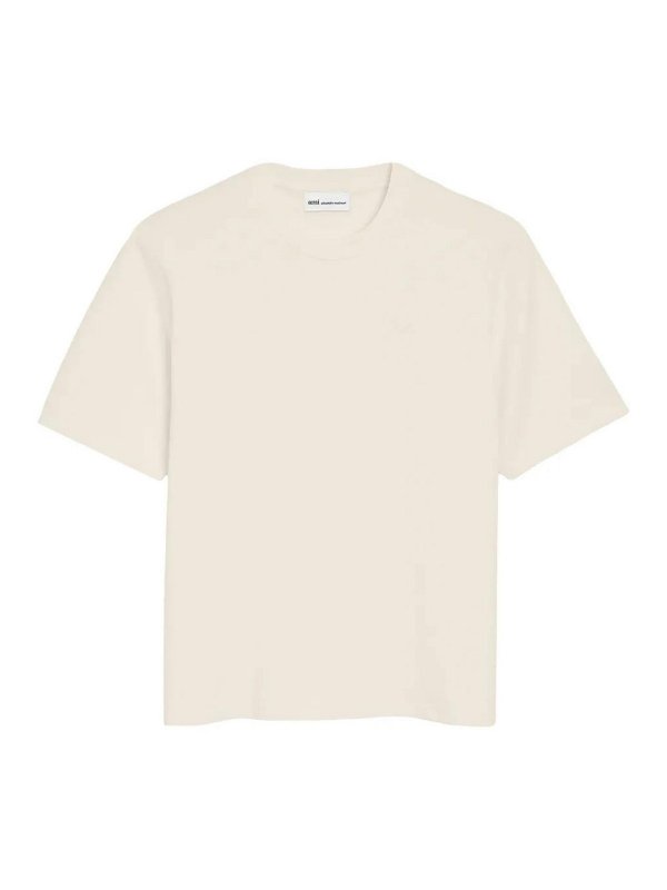 AMI PARIS: Strickpullover mit Rundhalsausschnitt - Rundhalspullover - Weiß