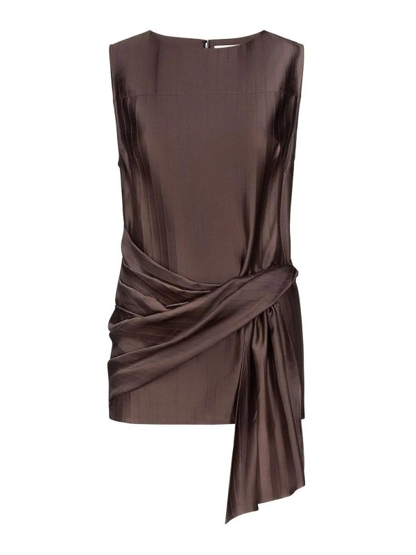 LOULOU STUDIO: トップス＆タンクトップ - トップ/タンクトップ - ブラウン