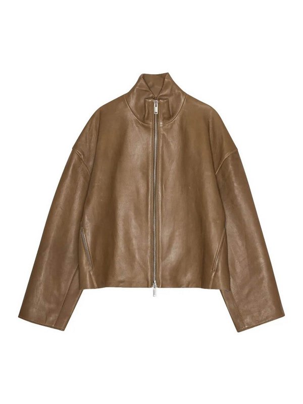 REMAIN Birger Christensen: leather jacket - Bonded Leather Jacket