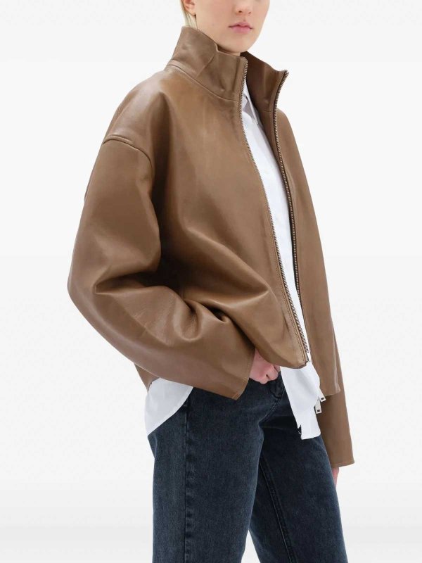 REMAIN Birger Christensen: leather jacket online - Bonded Leather Jacket